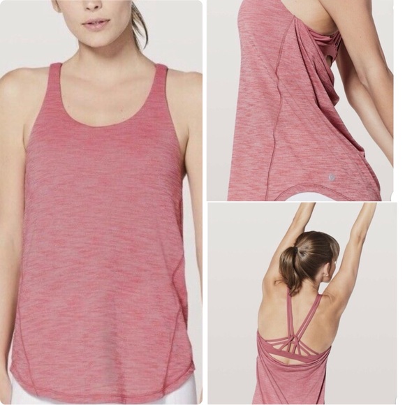 lululemon athletica Tops - Lululemon Moment to Movement Tank Top Cherry Tint 2 in 1 Pink Red